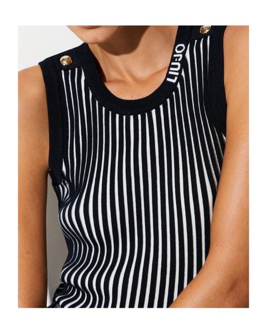 Liu Jo Black Striped Knitted Top