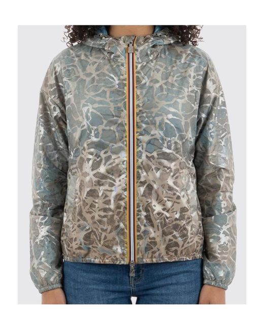 K-Way Brown Laurettee Super Light Reversible Hooded Jacket