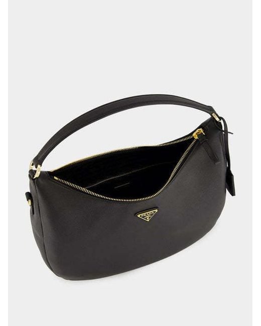 Prada Black Zip Leather Shoulder Bag