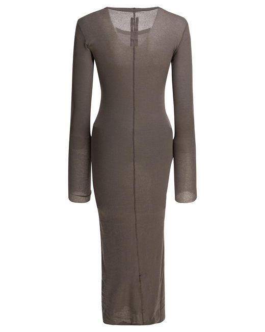 Rick Owens Brown Cotton Midi Dress