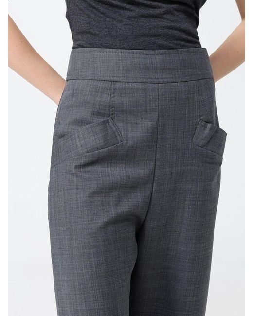 Ganni Blue High-Waist Wide-Leg Pants