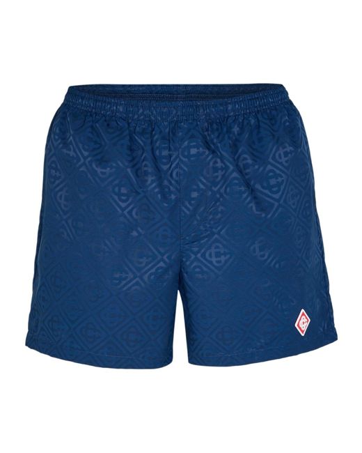 Casablanca Blue Logo-Stamped Swim Trunks for men