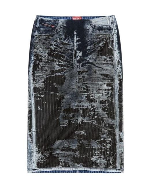 DIESEL Gray De-Pra-Fse1 Midi Skirt