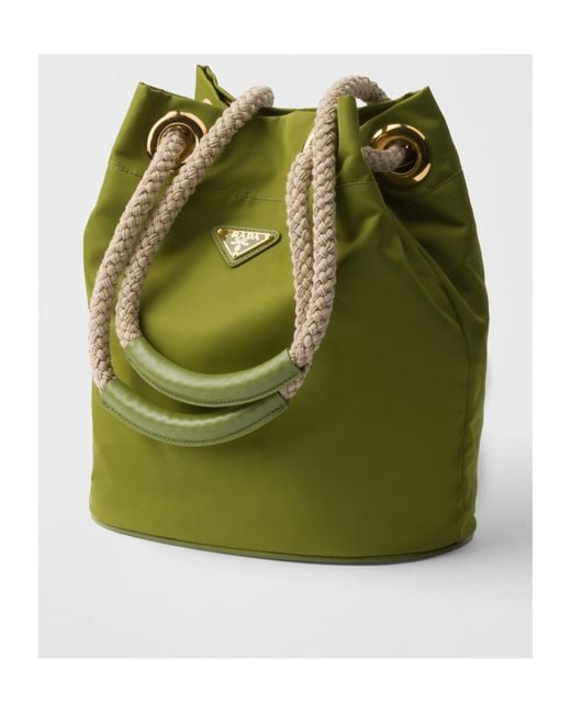 Prada Green Mariner Re-Nylon Small Bucket Bag