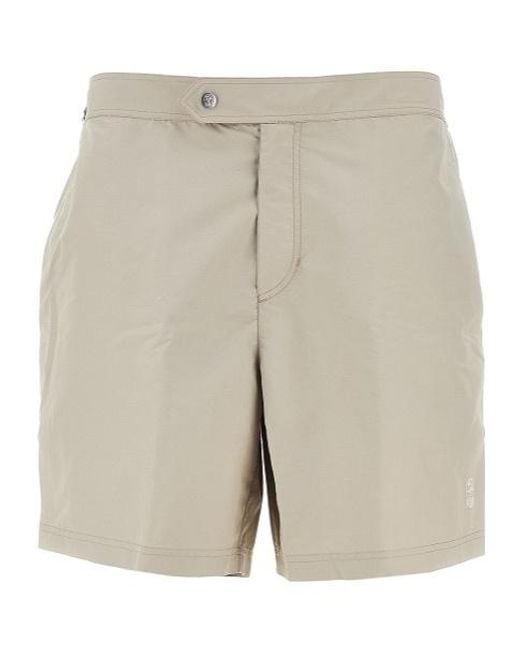 Brunello Cucinelli Natural Adjustable Swim Shorts for men
