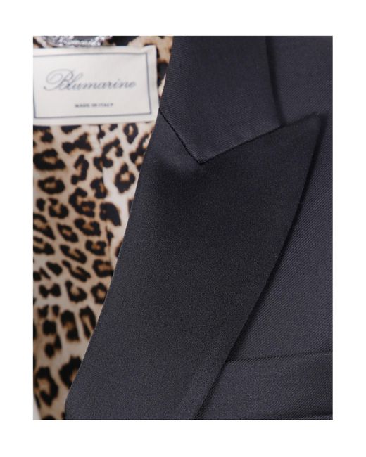 Blumarine Blue Single-Breasted Tailored Blazer