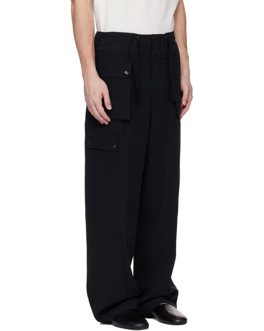 Auralee Black Wide-Leg Overalls for men