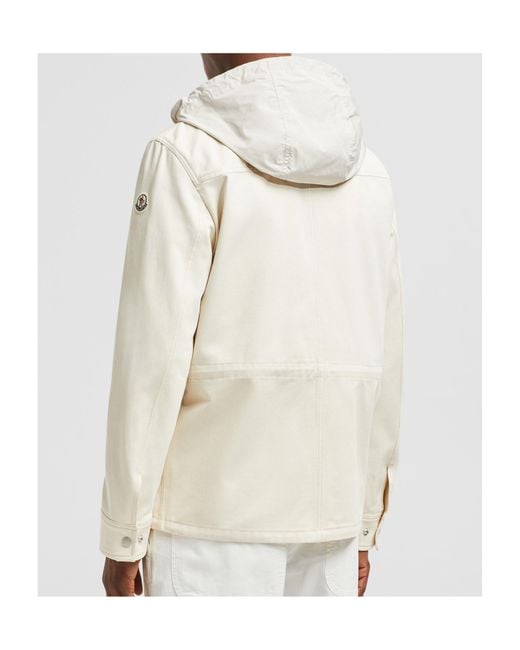 Moncler White Guerledan Hooded Shirt Jacket for men