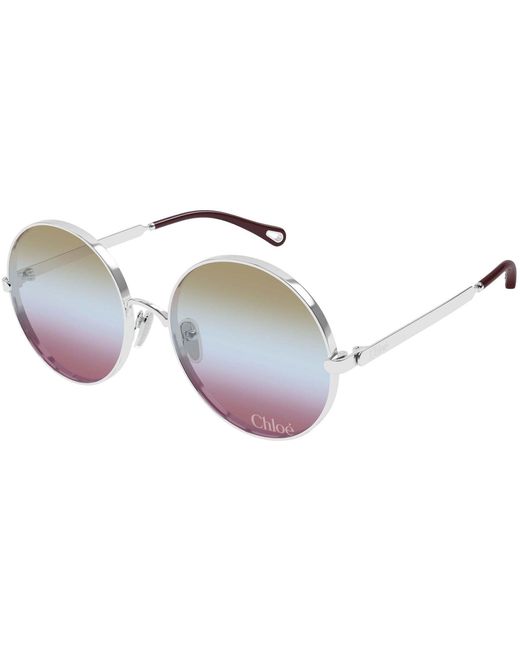 Chloé White Chloé Eyewear Round-Frame Sunglasses