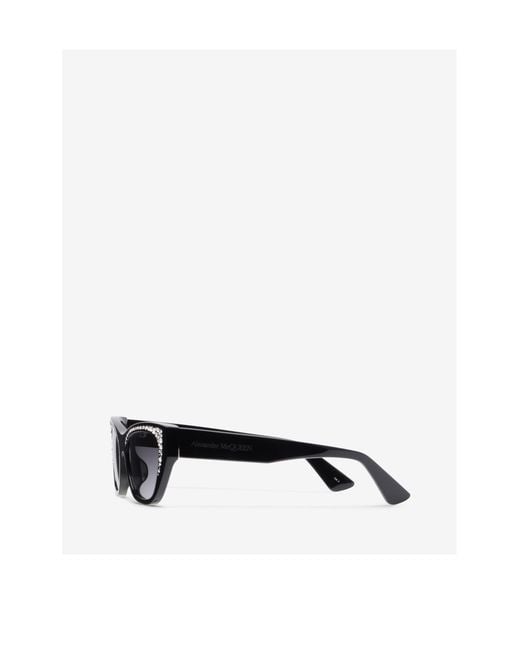 McQueen White Eyewear Cat-Eye Sunglasses