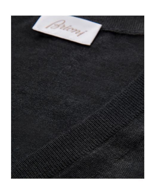 Brioni Black V-Neck Sweater for men