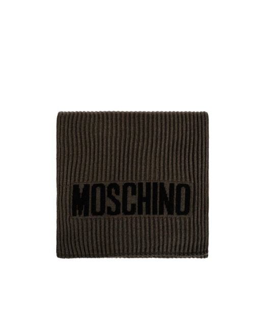 Moschino Black Logo Scarf for men