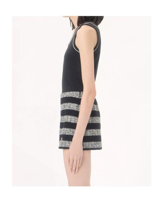 Valentino Black Vlogo Signature Contrast Trim Jersey Top