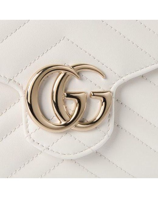 Gucci White Logo Plaque Quilted Clutch Bag