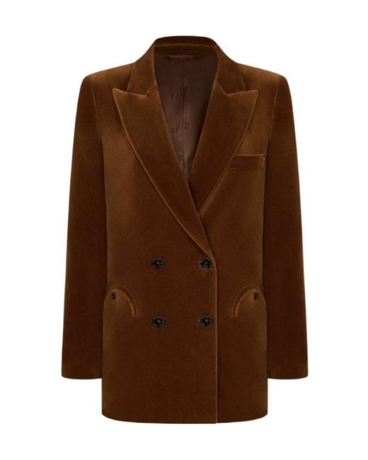 Blazé Milano Brown Oversized Double-Breasted Blazer