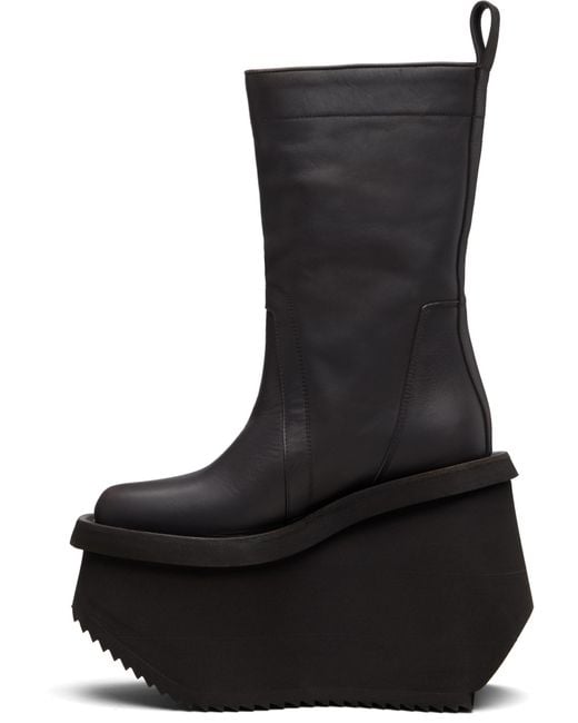 Rick Owens Black Concordians Factory Mid-Calf Boots