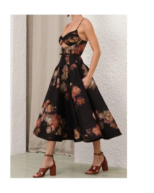 Zimmermann Brown Hypnotic Twist Midi Dress