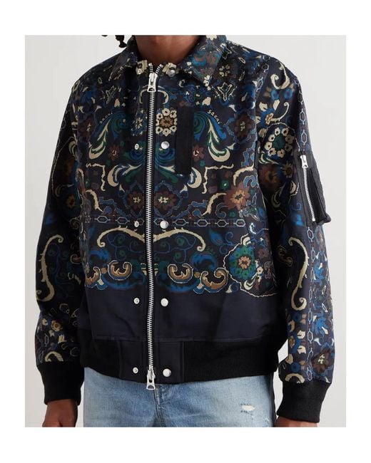 Sacai Multicolor Paisley-Print Zip-Front Jacket for men