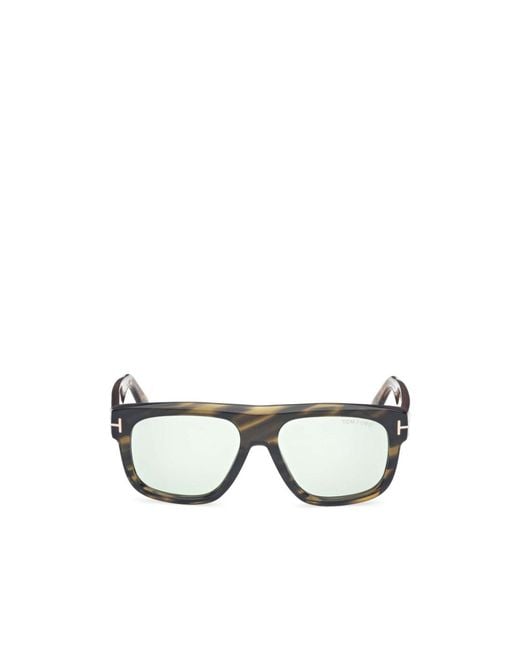 Tom Ford White Eyewear Pilot Frame Sunglasses for men