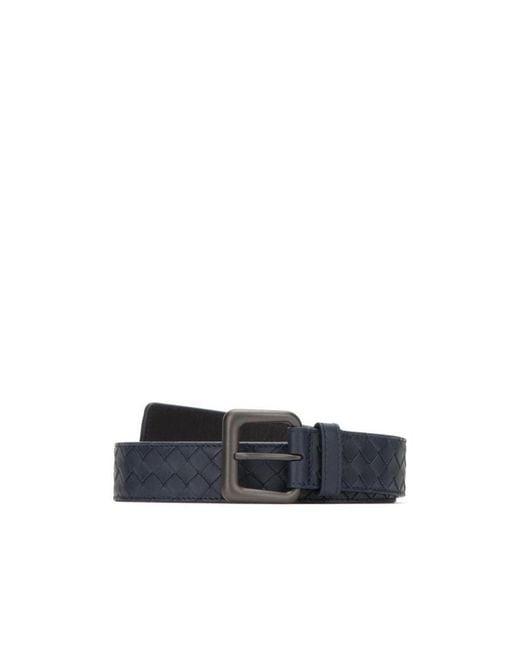 Bottega Veneta Blue Intrecciato Weave Belt for men