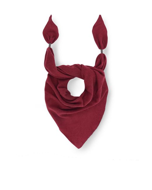 Brunello Cucinelli Red Monili Detail Cashmere Scarf