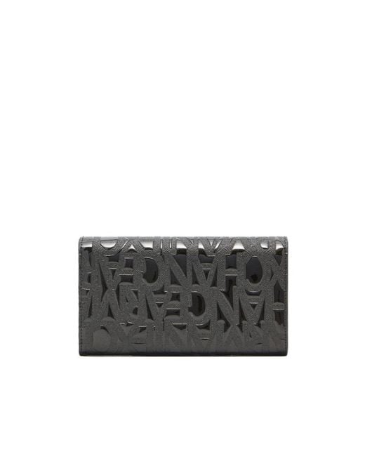 ARMANI EXCHANGE Gray Mini Embossed Clutch Bag
