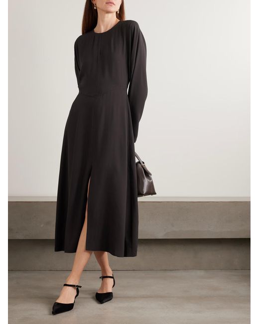 Joseph Black Hills Crepe Midi Dress