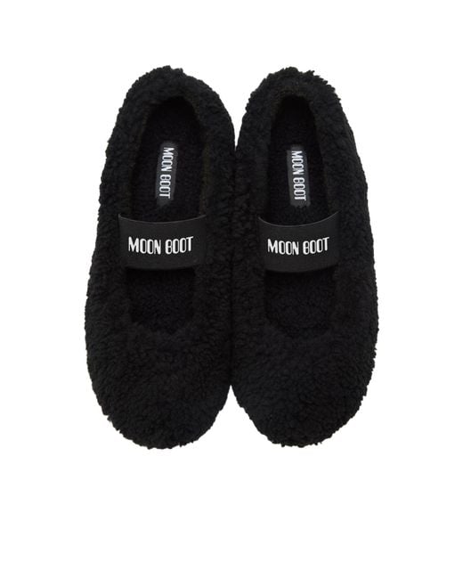 Moon Boot White Logo-Printed Strapped Ballerinas