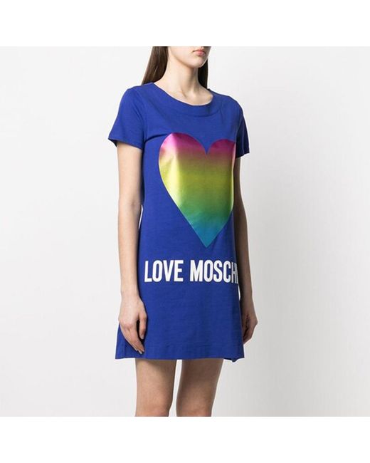 Moschino Blue Logo T-Shirt Dress