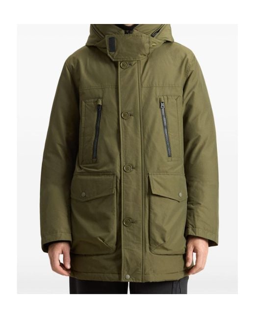 Woolrich Green Hooded Down Jacket for men