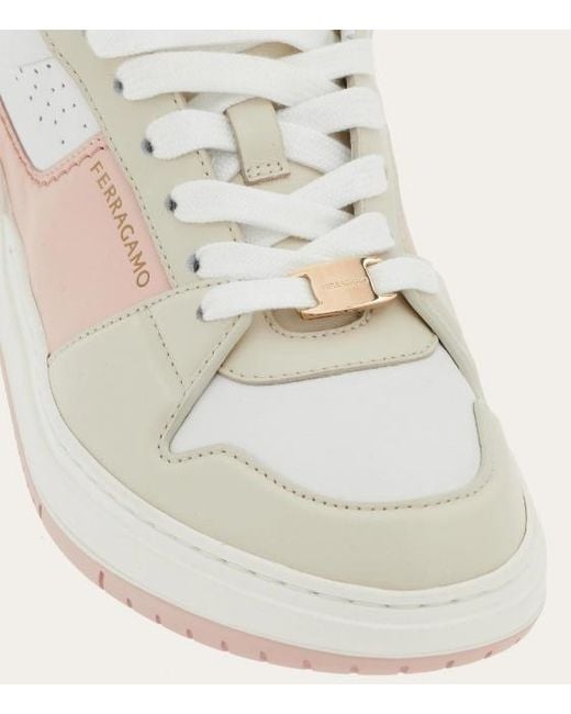 Ferragamo White Logo Lacing Skateboard Sneakers