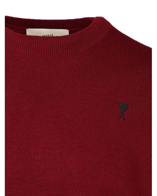 AMI Ami De Coeur Logo Embroidered Crewneck Jumper for men
