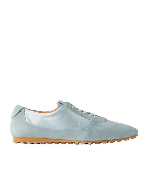 Aeyde Blue Solid Color Suede And Satin Sneakers