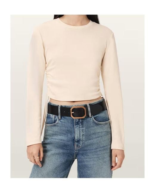AllSaints Natural Sonny Ruched Top