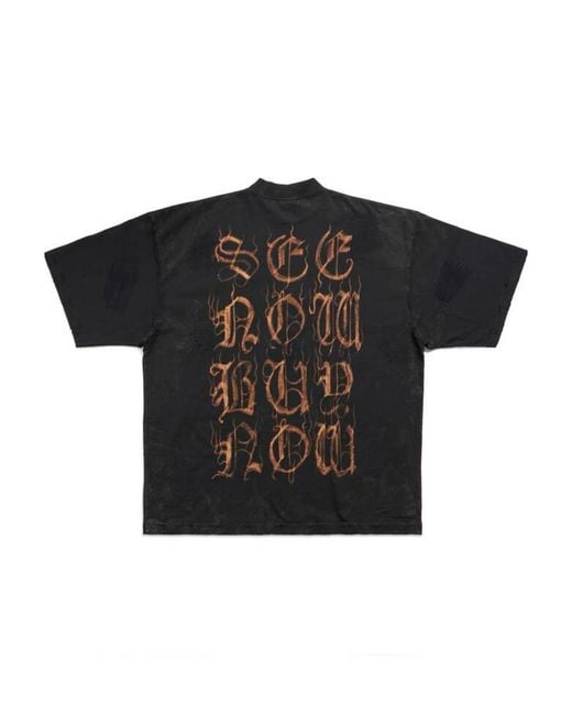 Balenciaga Black T-Shirt Heavy Metal Large Fit for men