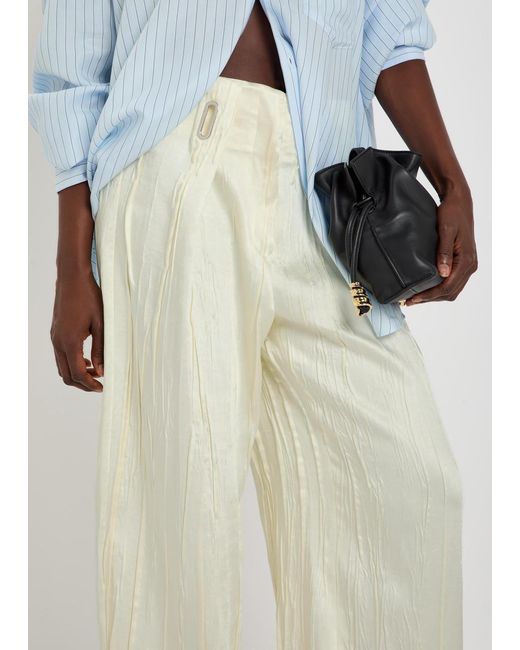Sportmax White Loose Satin Pants