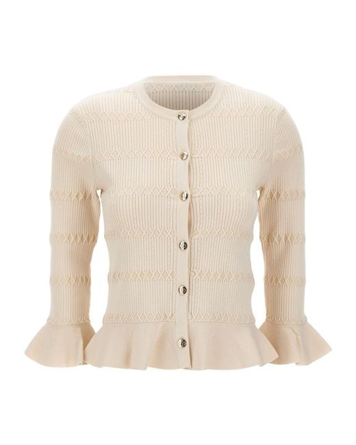 Liu Jo White Flounces Cardigan