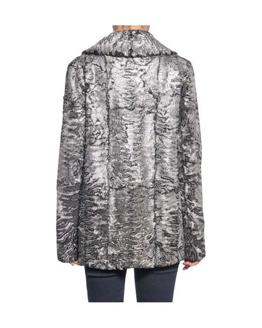 Saint Laurent Gray Metal Effect Fur