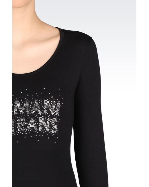 Armani Jeans Black Logo Detail T-Shirt