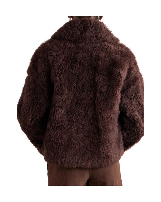 Yves Salomon Brown Shearling Jacket