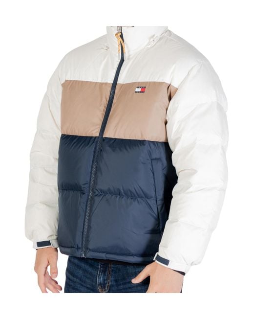 Tommy Hilfiger Blue Color-Blocked Down Jacket for men