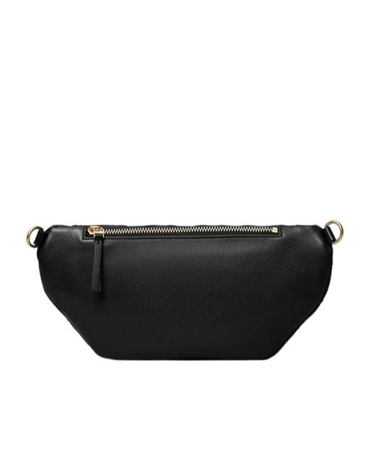 Tory Burch Black Fleming Logo Embossed Belt Bag