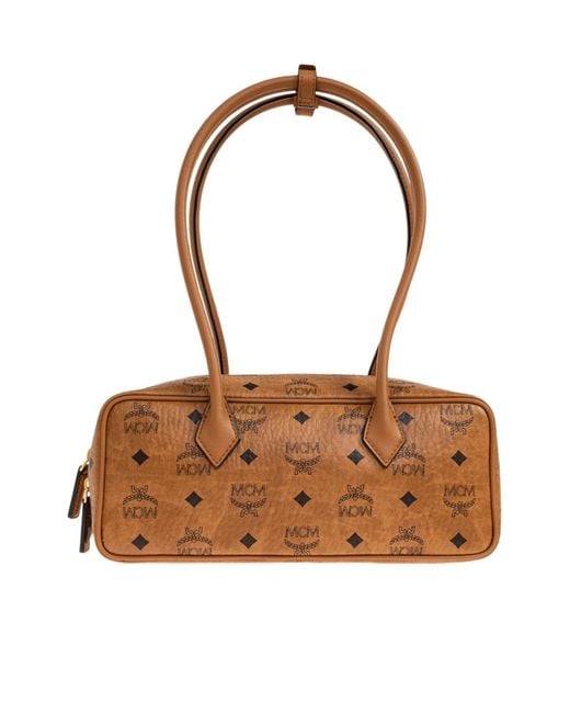 MCM Brown Aren East West Shoulder Bag