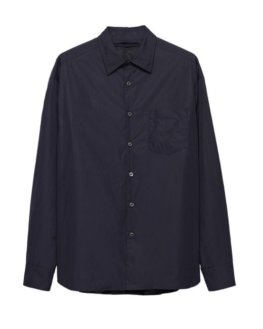 Prada Blue Cotton Shirt for men