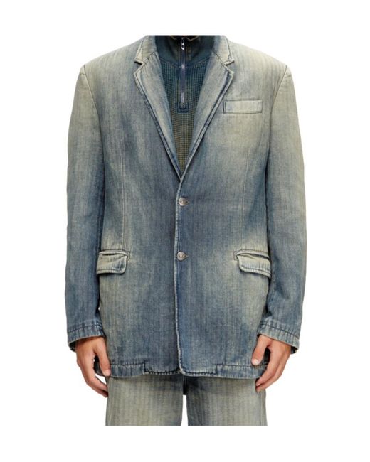 DIESEL Blue D-Reger-D Buttoned Blazer for men