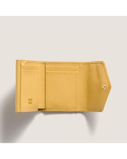 Miu Miu Natural Small Leather Wallet