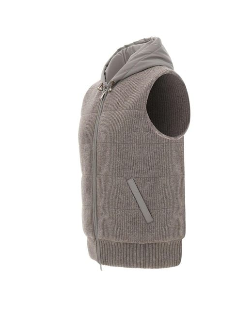Gran Sasso Gray Zippered Vest for men