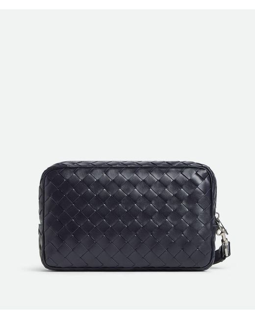 Bottega Veneta Blue Intrecciato Pouch With Wristlet for men