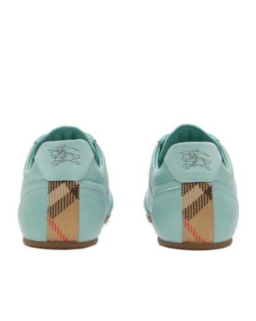 Burberry Green Leather Knight Runner Sneakers