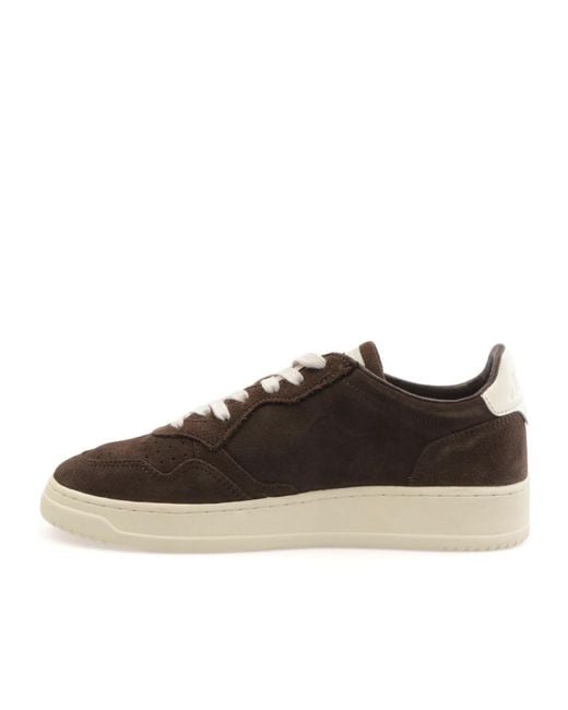 Autry Brown Logo Embossed Lace-Up Sneakers for men